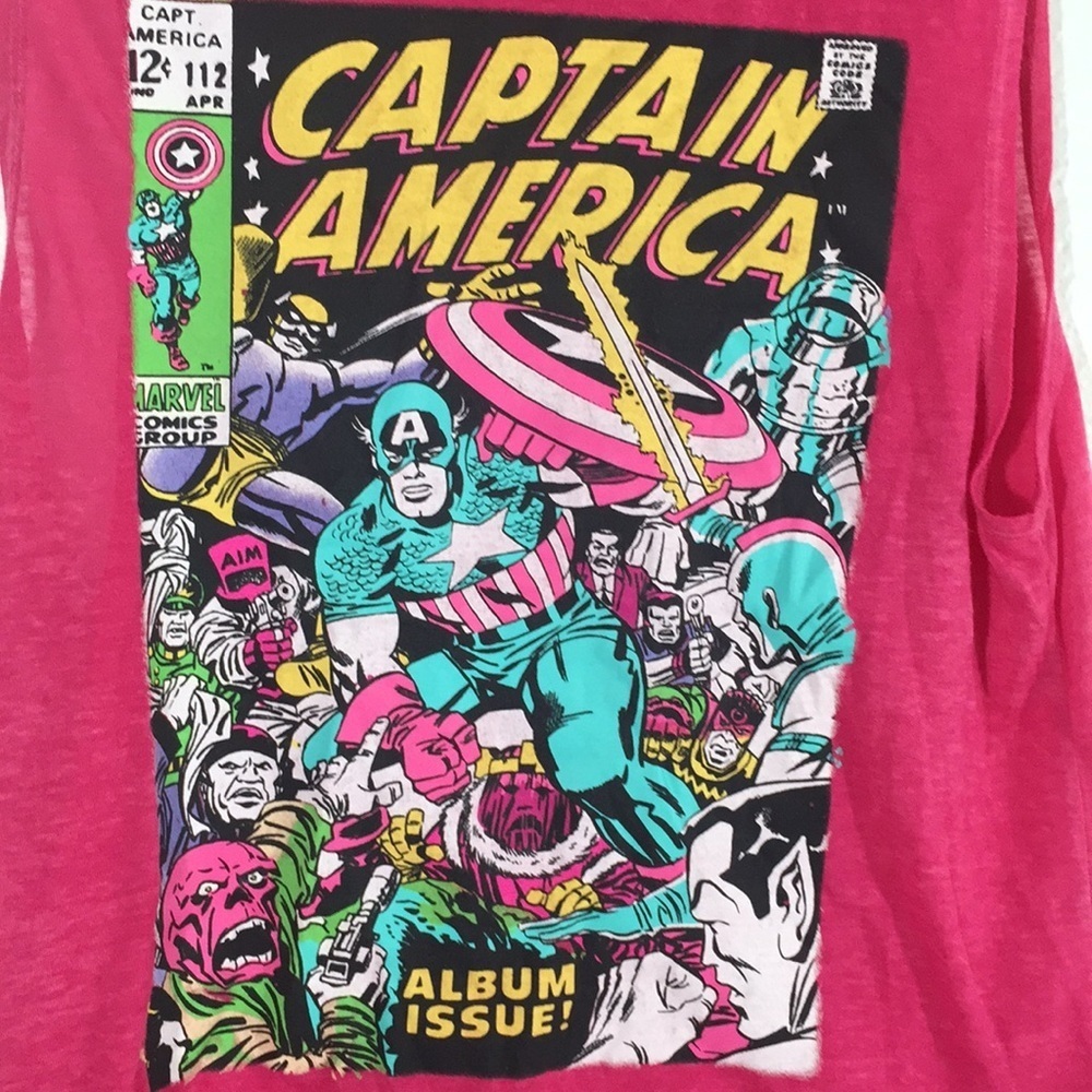 Marvel Pink Women's Top Shirt Captain America M